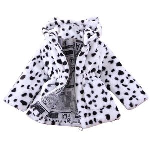 Toddler Girl Dalmatian or Cow Print Faux Fur Coat / Jacket